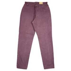 Vtg 80s 90s LL Bean Mom Jeans Ultra High Rise Faded Burgundy USA 30x31.5